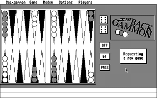 Online Backgammon atari screenshot